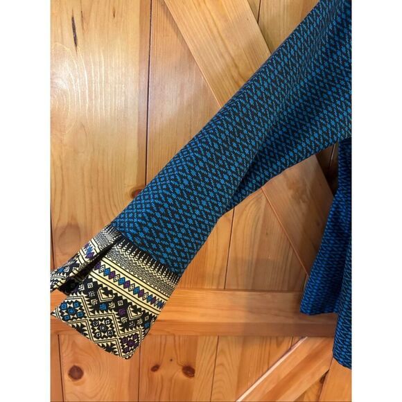 Chinese Women’s Wrap Kimono Jacket Blue Multicolor Pattern READ Size (5420) - Picture 3 of 5